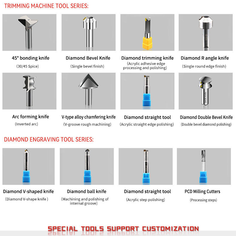 Attrezzi pratici per il taglio della fresatura CNC attrezzi industriali acrilici CNC per il taglio ad alta velocità