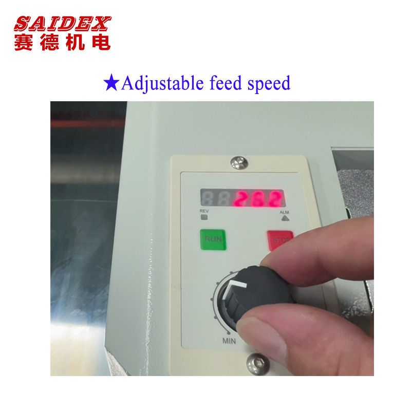 La mini lucidatrice P1080 può lucidare spessori fino a 30 mm, e l'angolo di lucidatura è regolabile da 0 a 60 gradi.