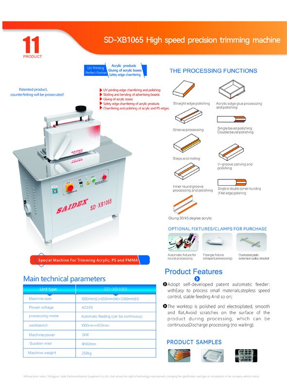 Fornitura dalla fabbrica cinese Saide di smussatrice: può tagliare acrilico, macchina per smussatura ad angolo R per PMMA/PS/MS/PC